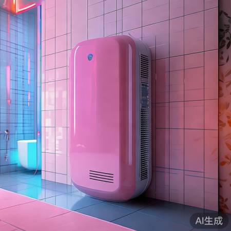 时尚空气能热水器，浴室新风景。