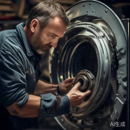 检查洗衣机轴承，小心更换。