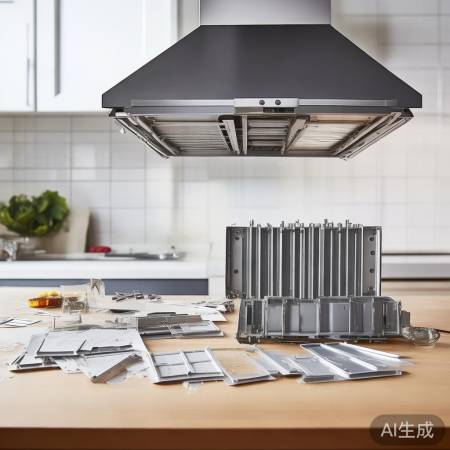 晾干安装油烟机部件