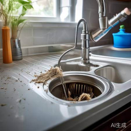 排水管堵塞，杂物清理