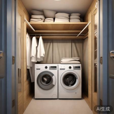封闭衣帽间，隔绝洗衣机噪音，保