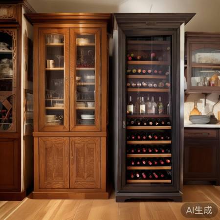 餐边柜放餐具，红酒柜藏佳酿。