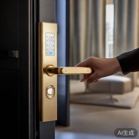 晨星门把手，智能指纹密码锁