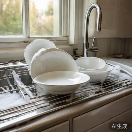 洗碗液风干餐具，保护陶瓷