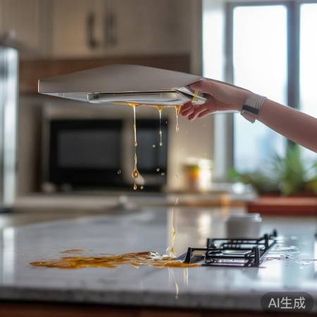 油烟机滴油检查：油网、油杯是否