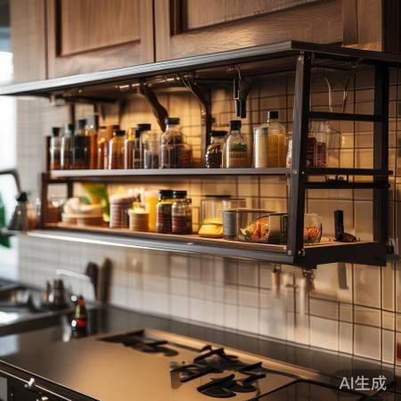 厨房隔板巧利用，空间整洁又实用