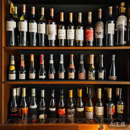 酒柜分类有序，层次分明。