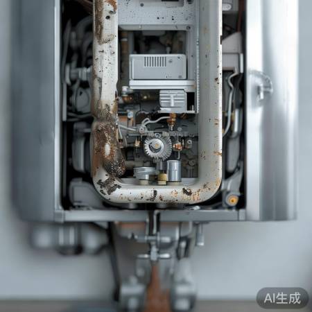 壁挂炉内部元件损坏，水循环受阻