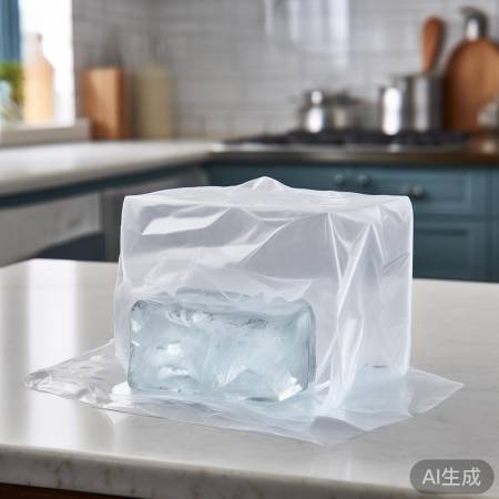 冰块融解，胶膜易撕