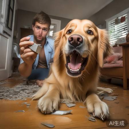 狗狗啃坏指纹锁笑话