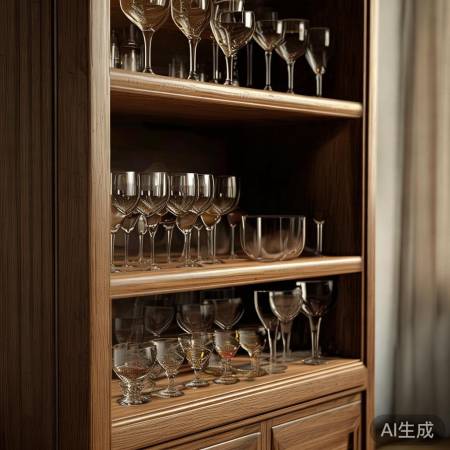 酒柜上层存备选酒杯