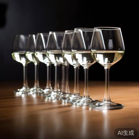酒杯高度统一，更显整齐。