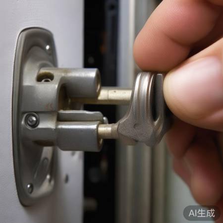 钥匙卡住，小心处理