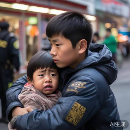 小孩哥抱回走丢小明