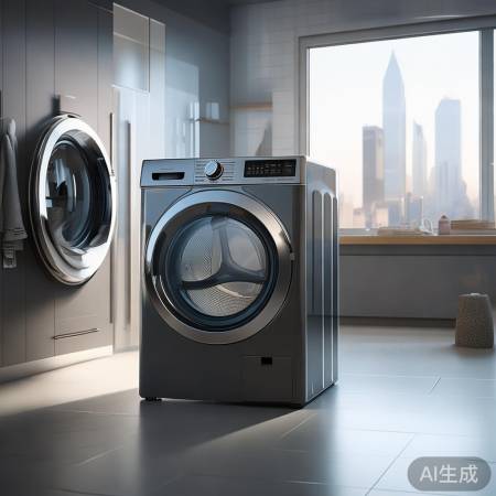 新型洗衣机，快速高效排水。
