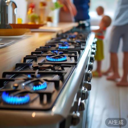 燃气灶旁勿放易燃物，留心安全。