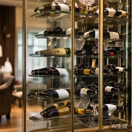 香槟酒柜，大容量，红酒装饰两相