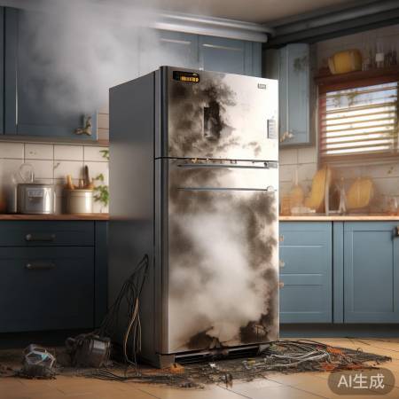 冰箱烧因电路老化、功率过大、散