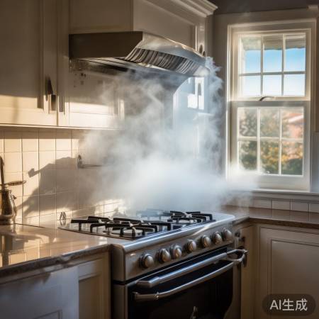 厨房灶口朝窗通风