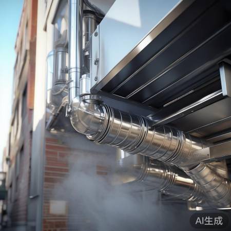 烟机排气管道，排油烟至室外。