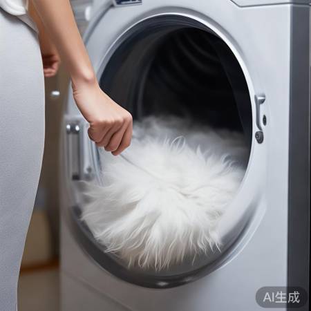 洗衣机洗涤中，检查毛毯缠绕