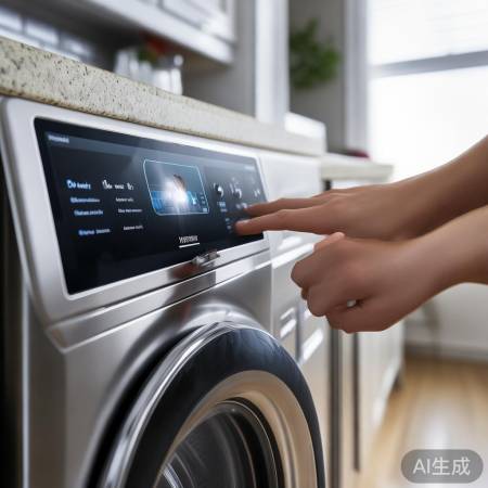 开启强力洗，洗衣机强效清洁。