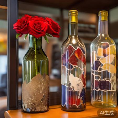 红酒瓶变摆件，创意酒柜独领风骚