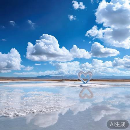 茶卡盐湖心形雕塑引争议