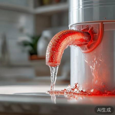 热水器水变红，水垢堆积惹的祸。