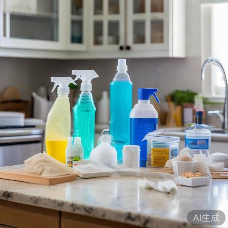 厨房清洁材料准备