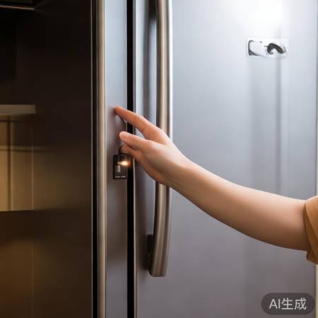 冰箱门内找开关，灯亮