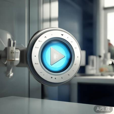 点击播放按钮，洗衣机启动
