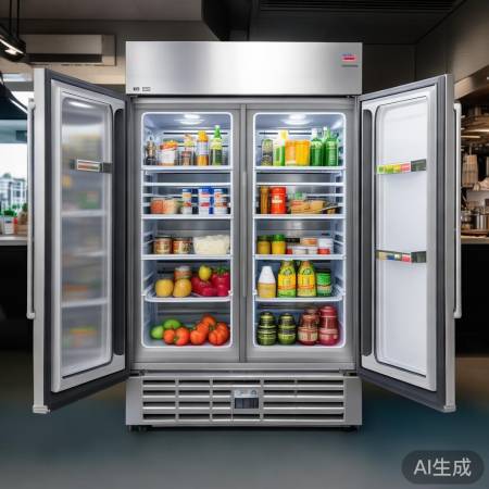 商用对开门桌面冰箱：餐厅咖啡馆