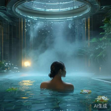 美女温泉变空中奇观