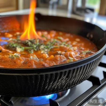 铸铁锅底：光滑易粘，凹槽易洗