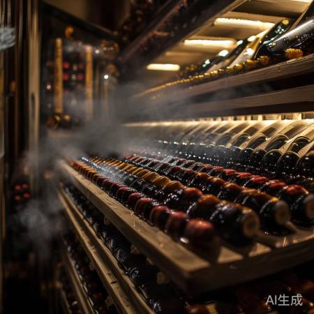 红酒储存湿度宜50-70，防干