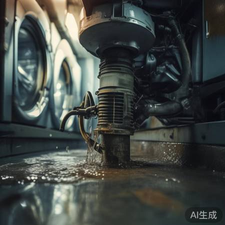 洗衣机漏水，检查排水泵堵塞。