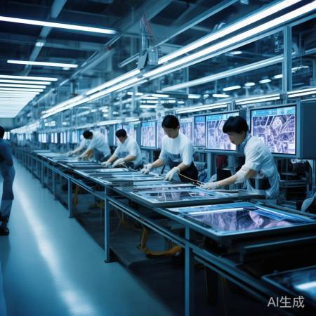 LG电视生产线，高效制造。