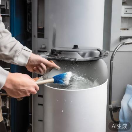 轻刷热水器内胆，勿用力过猛