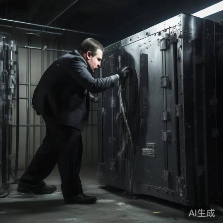 “保险柜粘贴墙,按压牢固胶带。
