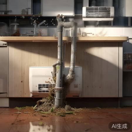 空调排水管堵塞，水溢出