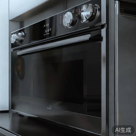 黑色高冷油烟机，吸力强劲