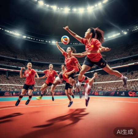 女排拼搏精神,感动全场