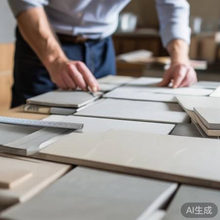 检查瓷砖平整、色泽、尺寸