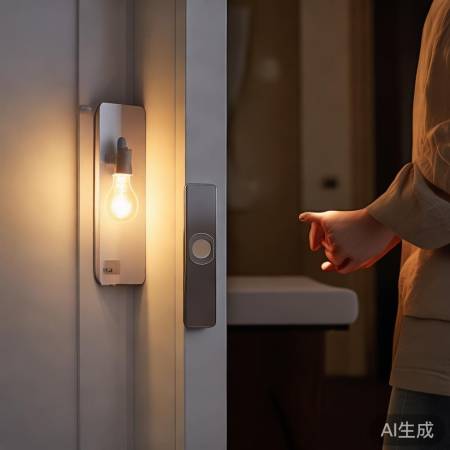 指纹锁联动智能灯泡,温馨归家