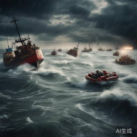 暴雨中迷失的船只,救援进行时