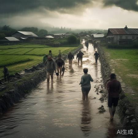 暴雨致损,居民勇敢面对