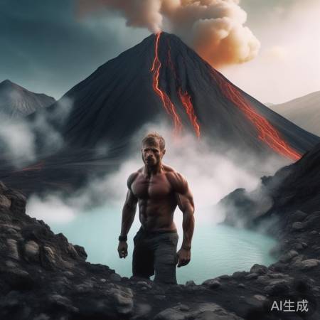 勇敢挑战火山，壮汉跌入硫磺湖