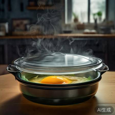 “蒸蛋成功,蛋黄流动。”