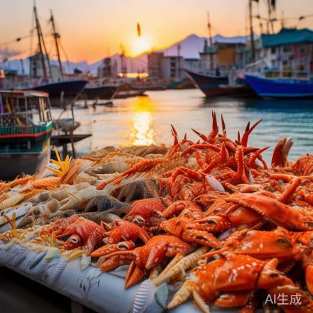 烟台海鲜冰箱贴，海滨魅力美食图